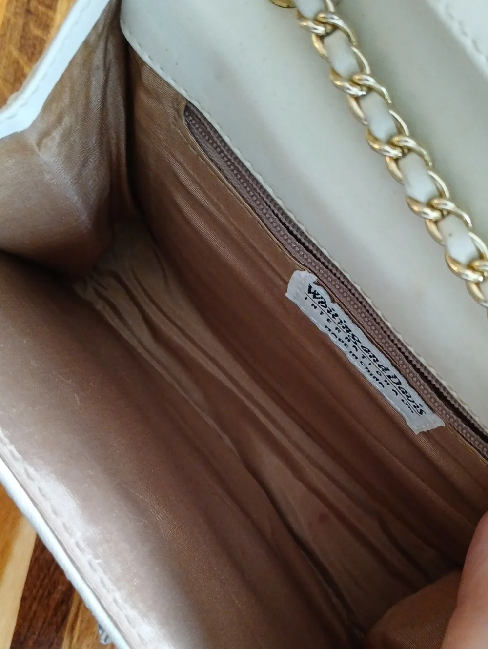 Vintage Whiting And Davis Ivory Metal Mesh Crossbody Purse